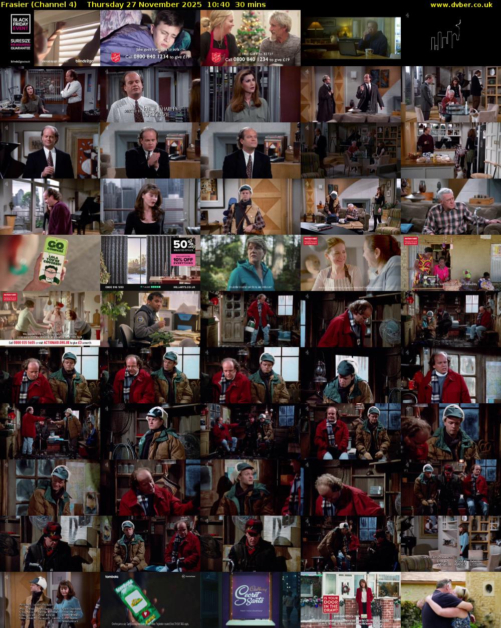 Frasier (Channel 4) Thursday 27 November 2025 10:40 - 11:10