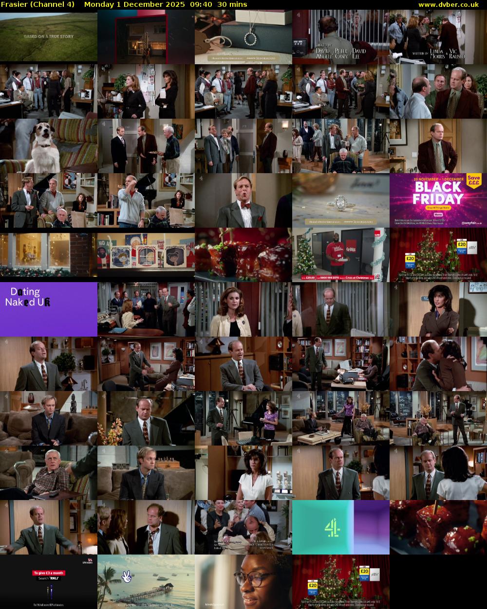 Frasier (Channel 4) Monday 1 December 2025 09:40 - 10:10