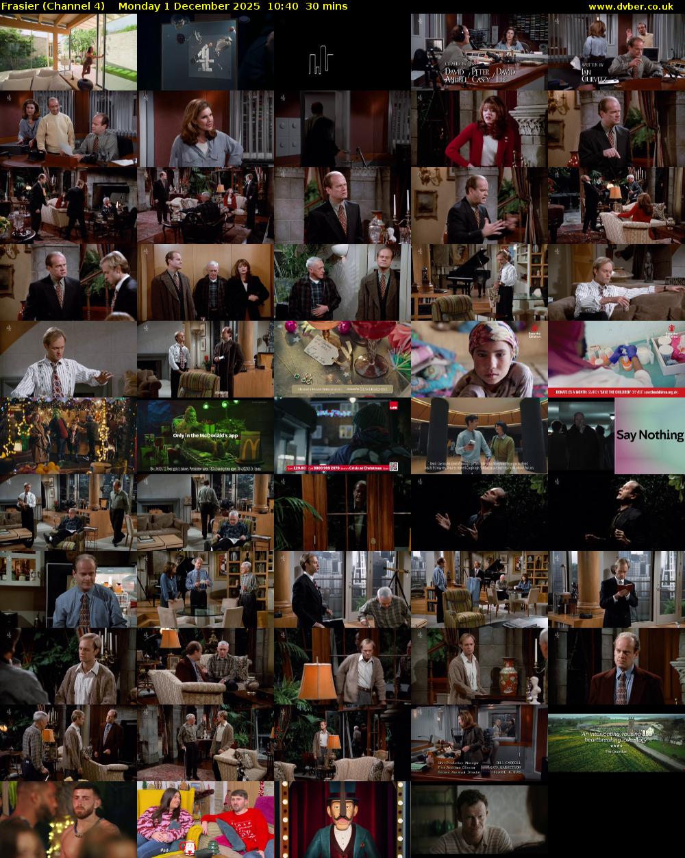Frasier (Channel 4) Monday 1 December 2025 10:40 - 11:10