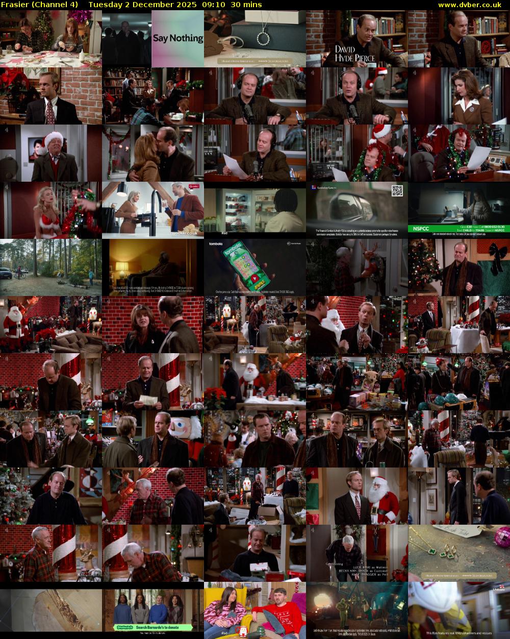 Frasier (Channel 4) Tuesday 2 December 2025 09:10 - 09:40
