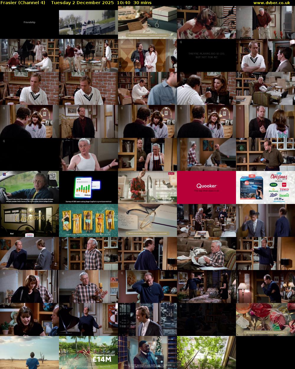 Frasier (Channel 4) Tuesday 2 December 2025 10:40 - 11:10