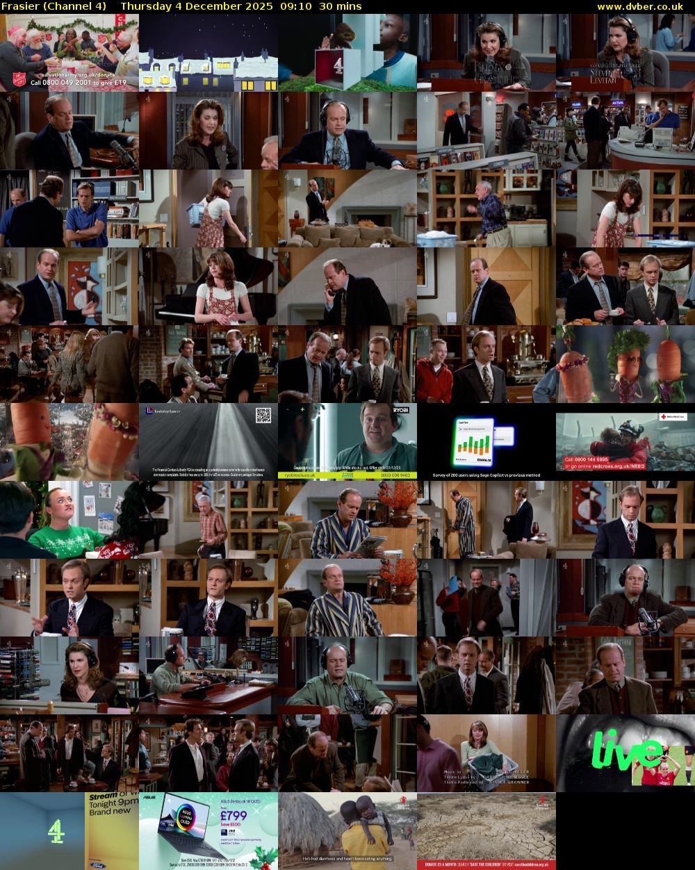 Frasier (Channel 4) Thursday 4 December 2025 09:10 - 09:40