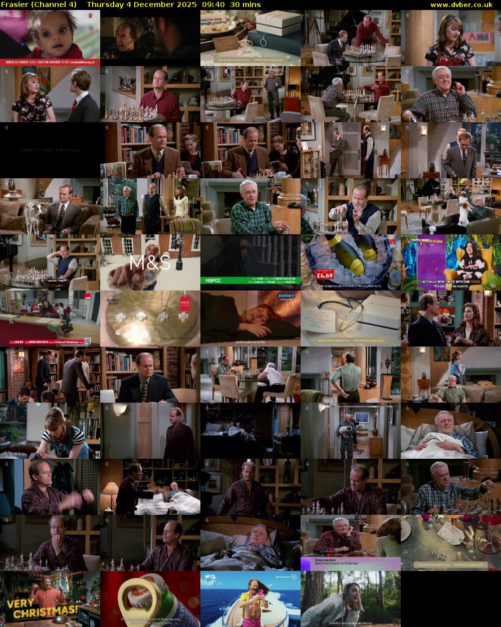 Frasier (Channel 4) Thursday 4 December 2025 09:40 - 10:10