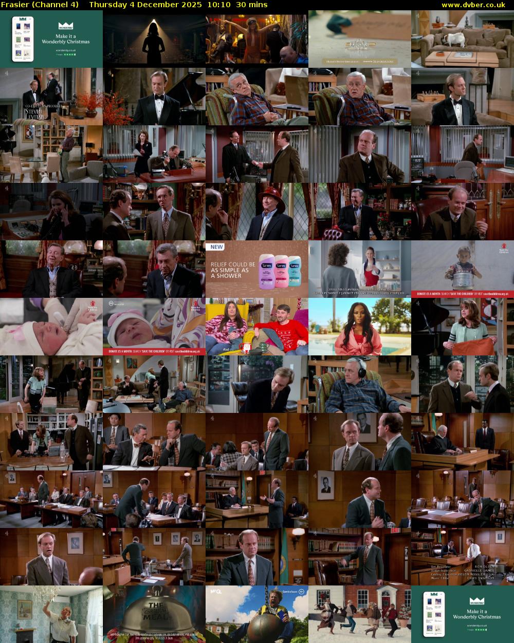 Frasier (Channel 4) Thursday 4 December 2025 10:10 - 10:40