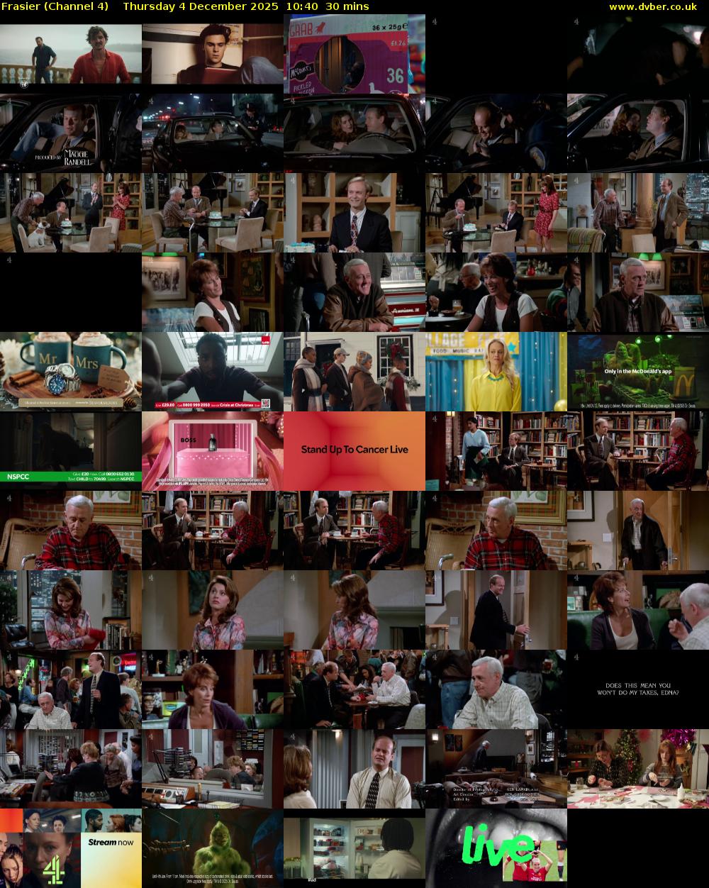 Frasier (Channel 4) Thursday 4 December 2025 10:40 - 11:10