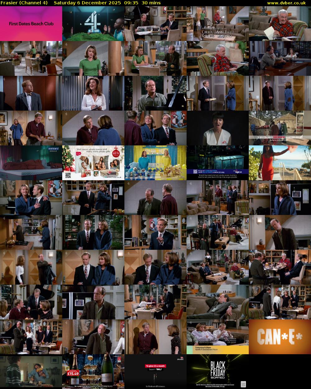 Frasier (Channel 4) Saturday 6 December 2025 09:35 - 10:05