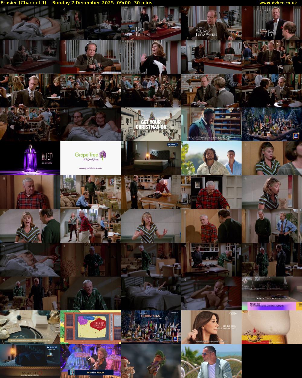 Frasier (Channel 4) Sunday 7 December 2025 09:00 - 09:30
