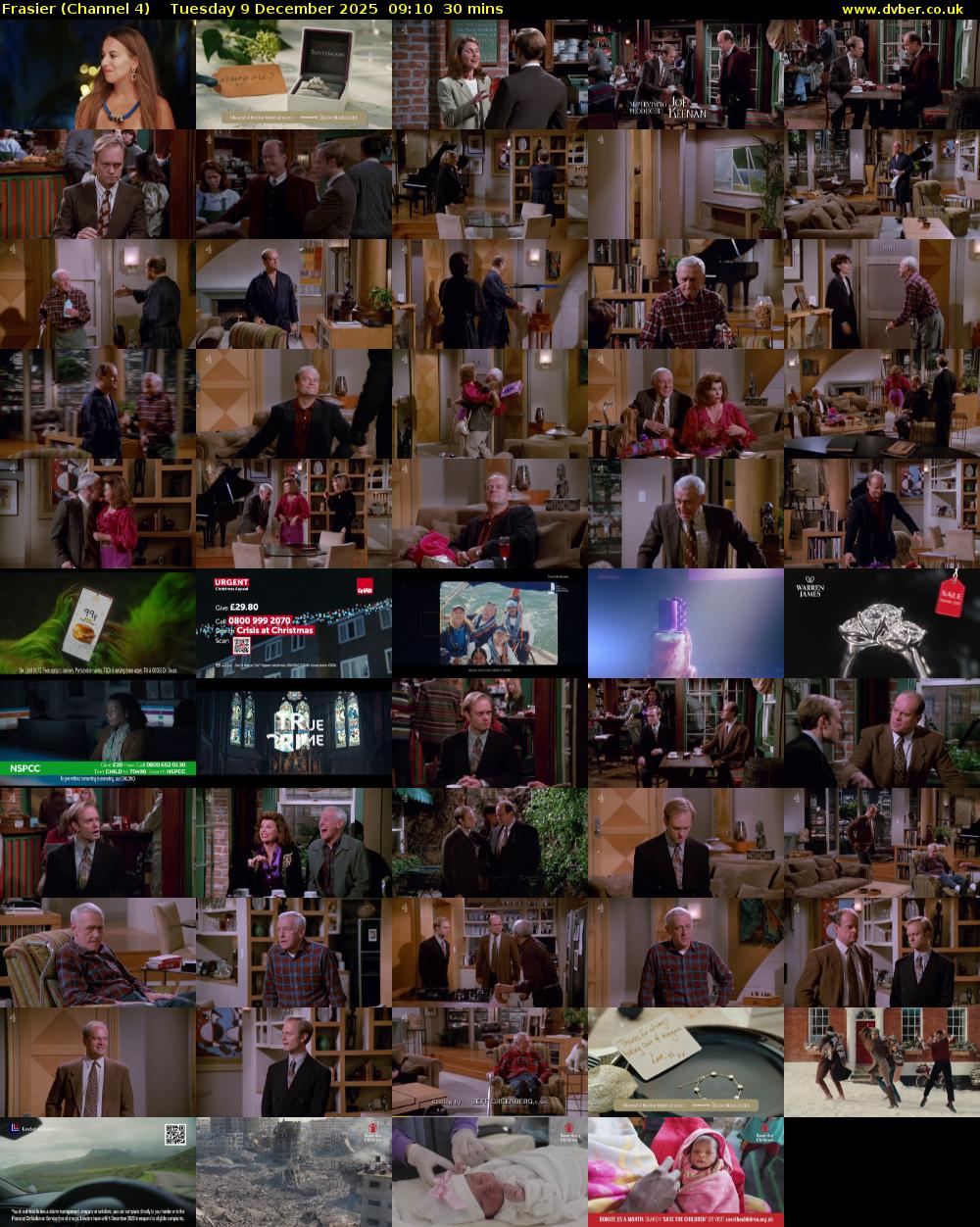 Frasier (Channel 4) Tuesday 9 December 2025 09:10 - 09:40