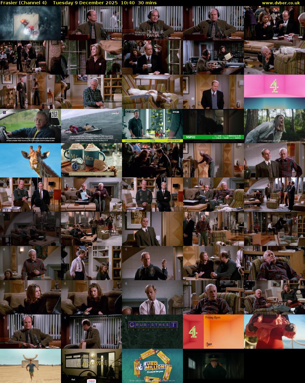 Frasier (Channel 4) Tuesday 9 December 2025 10:40 - 11:10