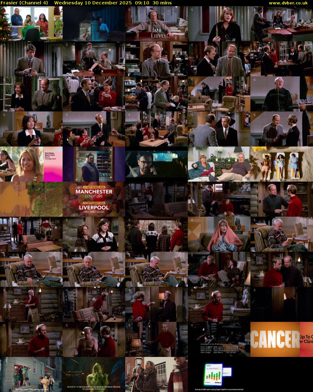 Frasier (Channel 4) Wednesday 10 December 2025 09:10 - 09:40