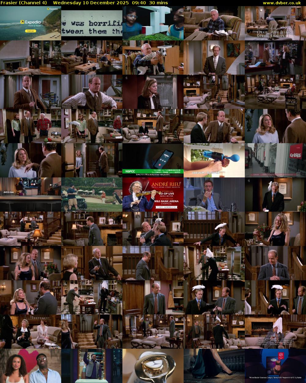 Frasier (Channel 4) Wednesday 10 December 2025 09:40 - 10:10