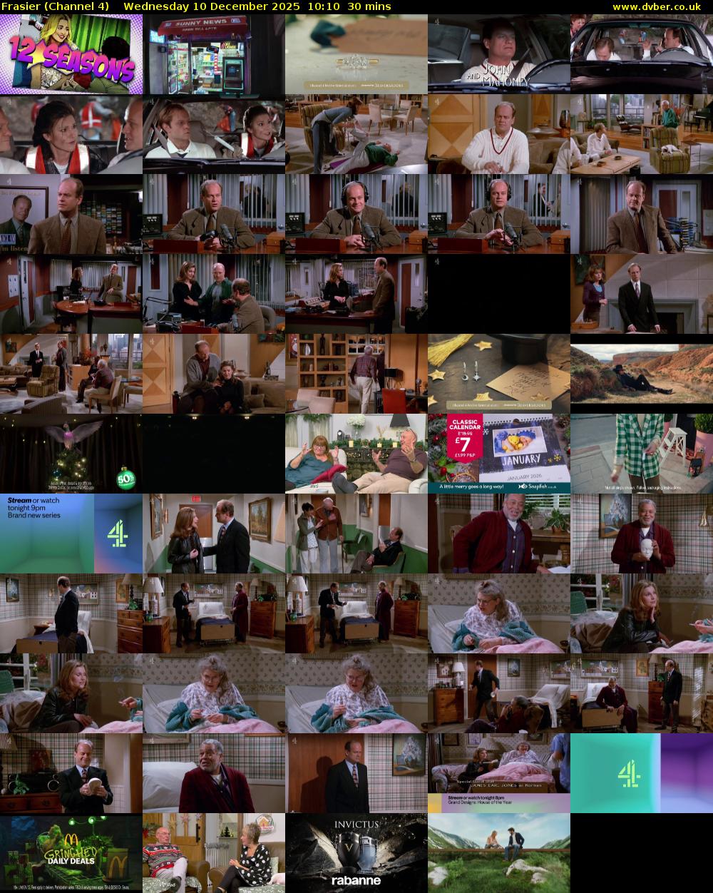 Frasier (Channel 4) Wednesday 10 December 2025 10:10 - 10:40