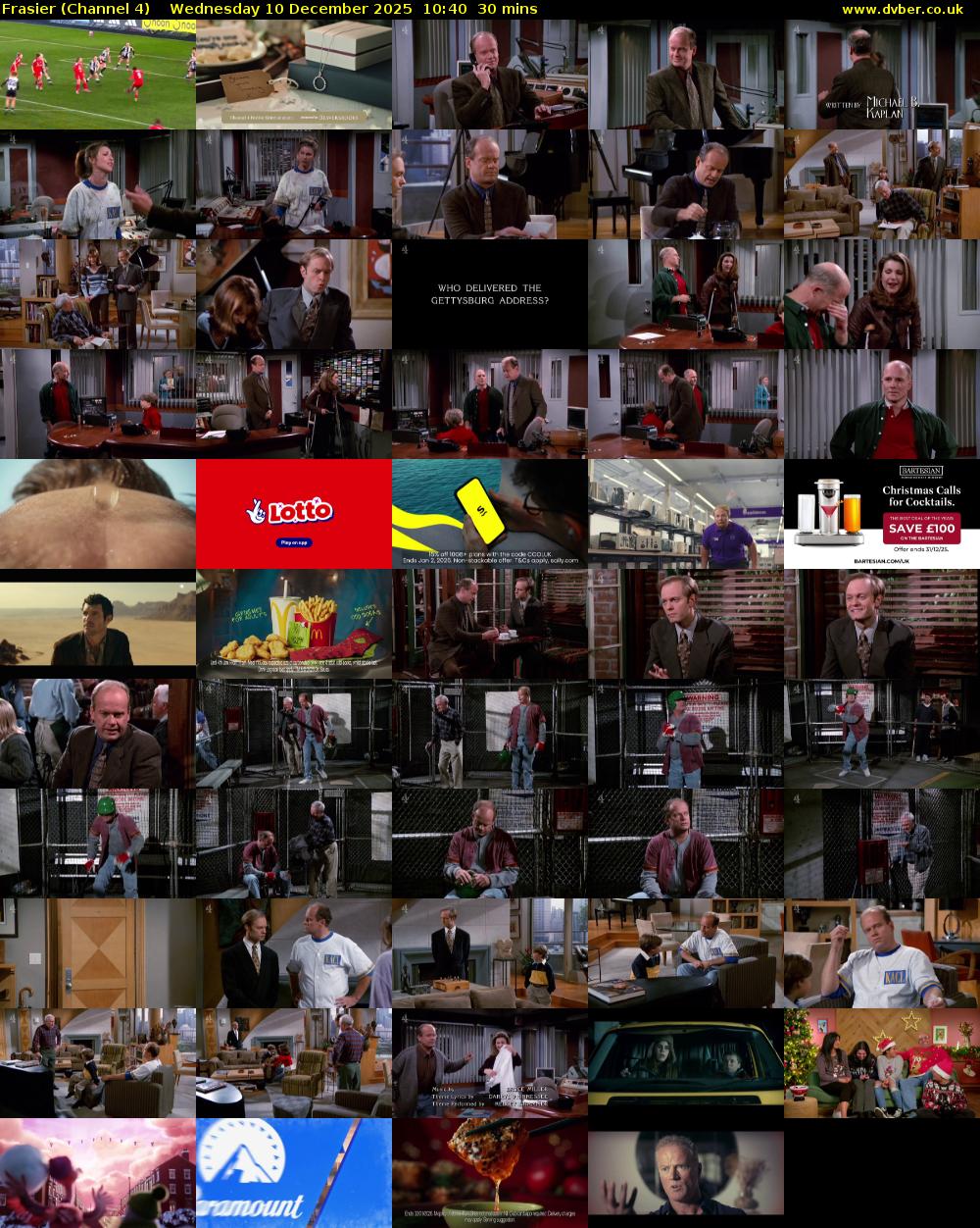 Frasier (Channel 4) Wednesday 10 December 2025 10:40 - 11:10