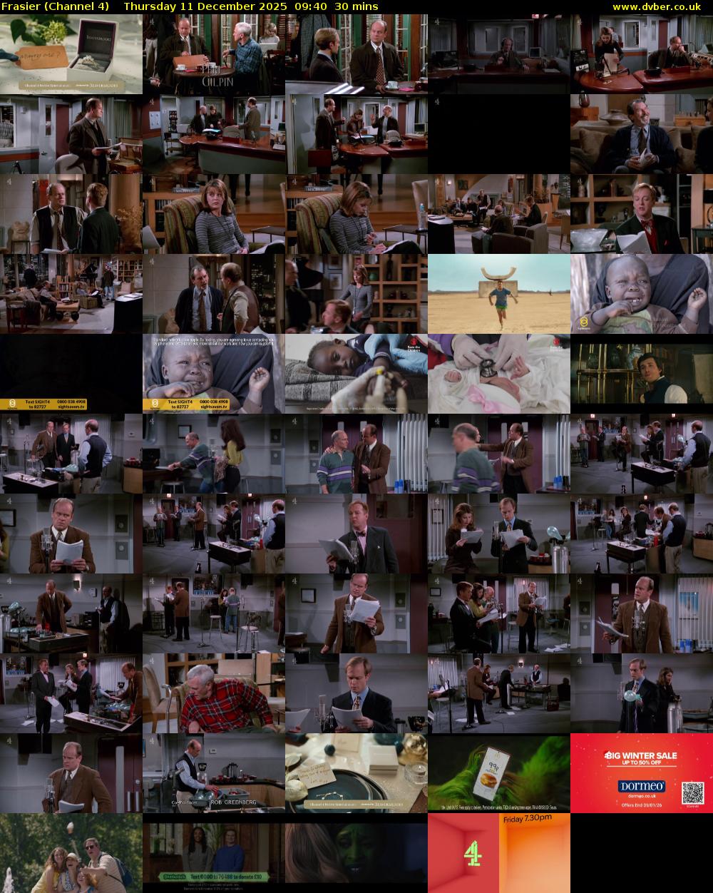 Frasier (Channel 4) Thursday 11 December 2025 09:40 - 10:10