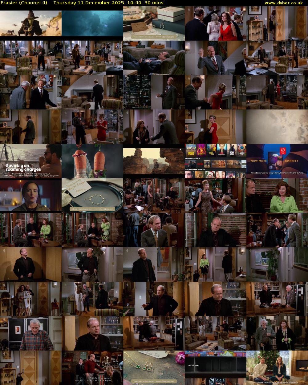 Frasier (Channel 4) Thursday 11 December 2025 10:40 - 11:10