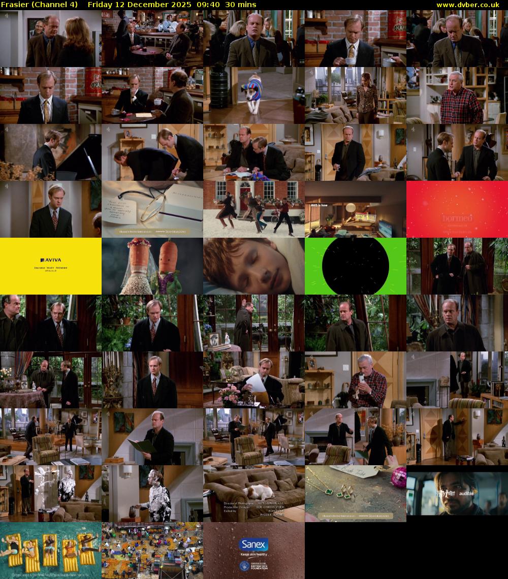 Frasier (Channel 4) Friday 12 December 2025 09:40 - 10:10