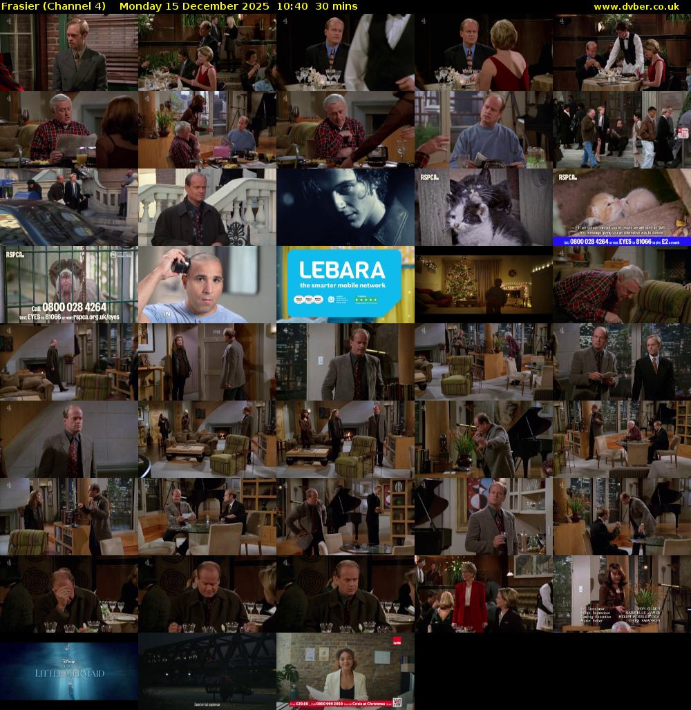 Frasier (Channel 4) Monday 15 December 2025 10:40 - 11:10