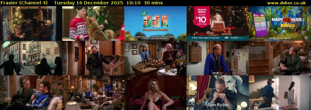 Frasier (Channel 4) Tuesday 16 December 2025 10:10 - 10:40