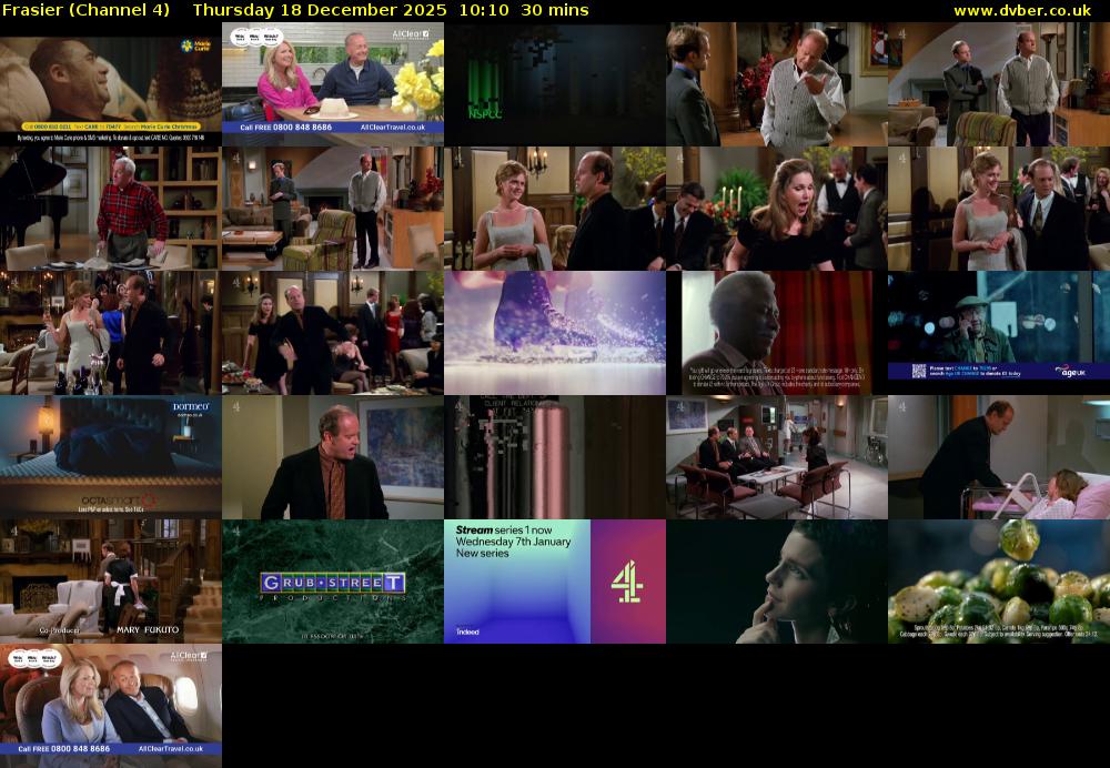 Frasier (Channel 4) Thursday 18 December 2025 10:10 - 10:40