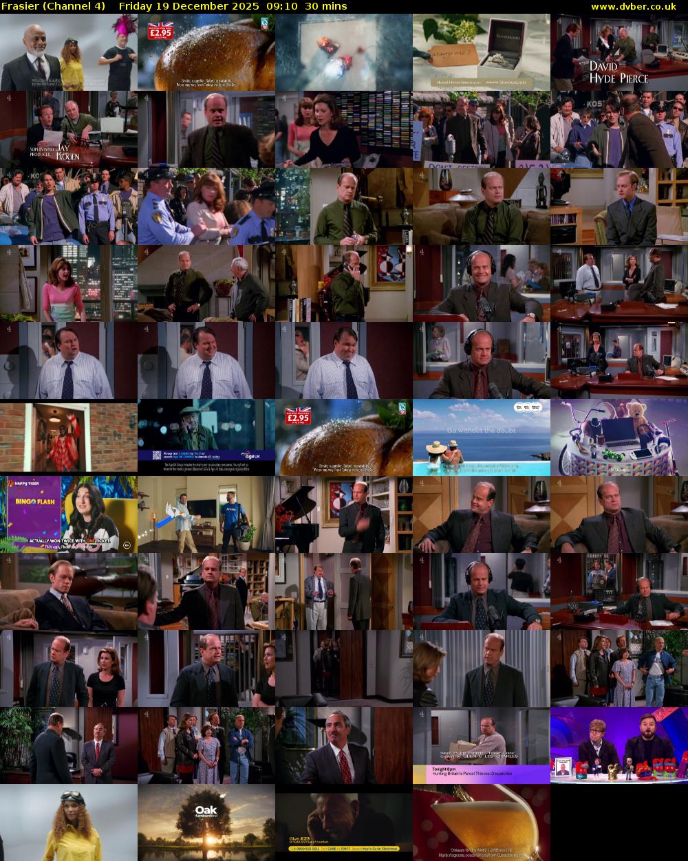 Frasier (Channel 4) Friday 19 December 2025 09:10 - 09:40