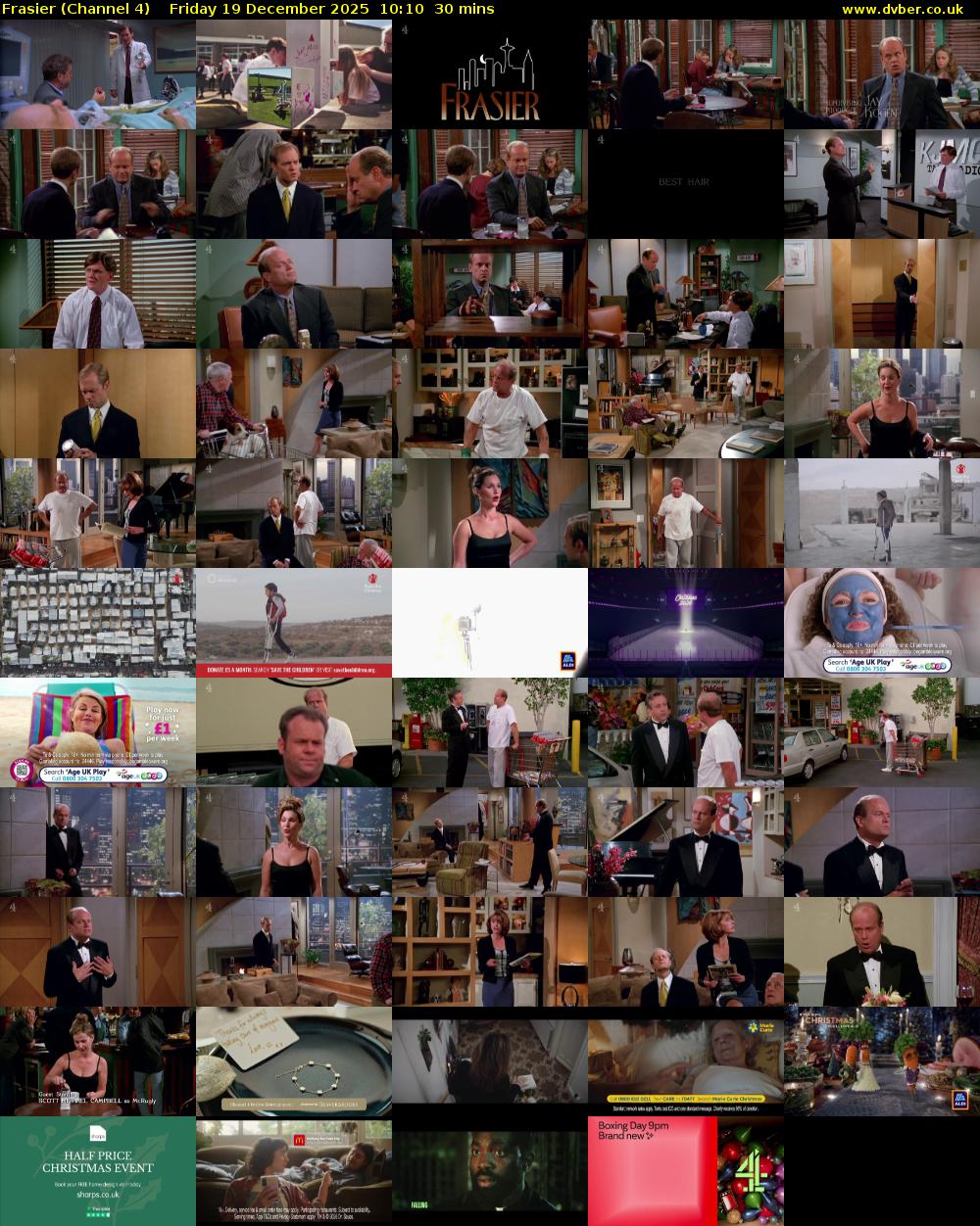 Frasier (Channel 4) Friday 19 December 2025 10:10 - 10:40