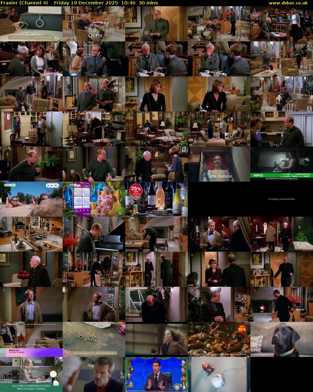 Frasier (Channel 4) Friday 19 December 2025 10:40 - 11:10