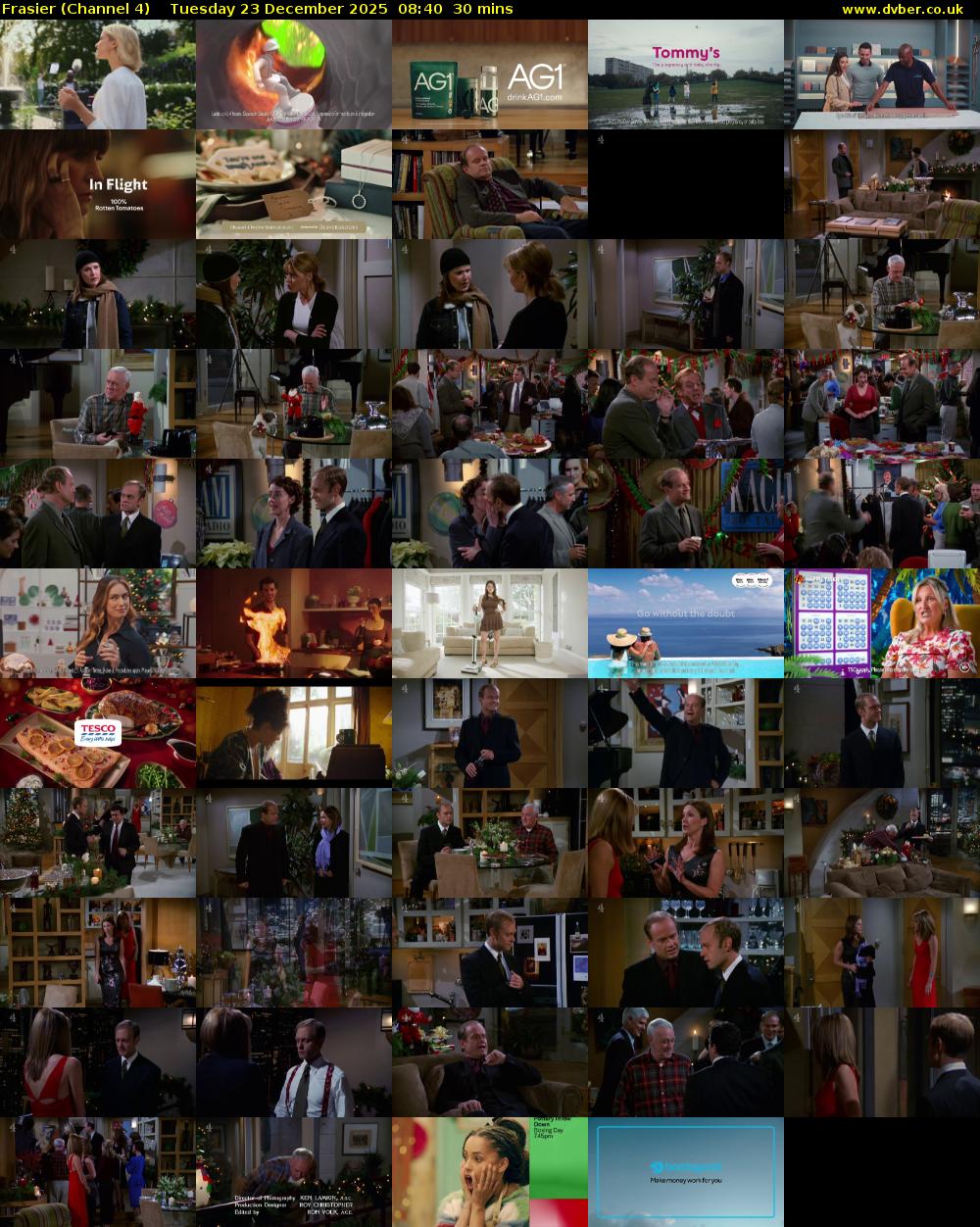 Frasier (Channel 4) Tuesday 23 December 2025 08:40 - 09:10