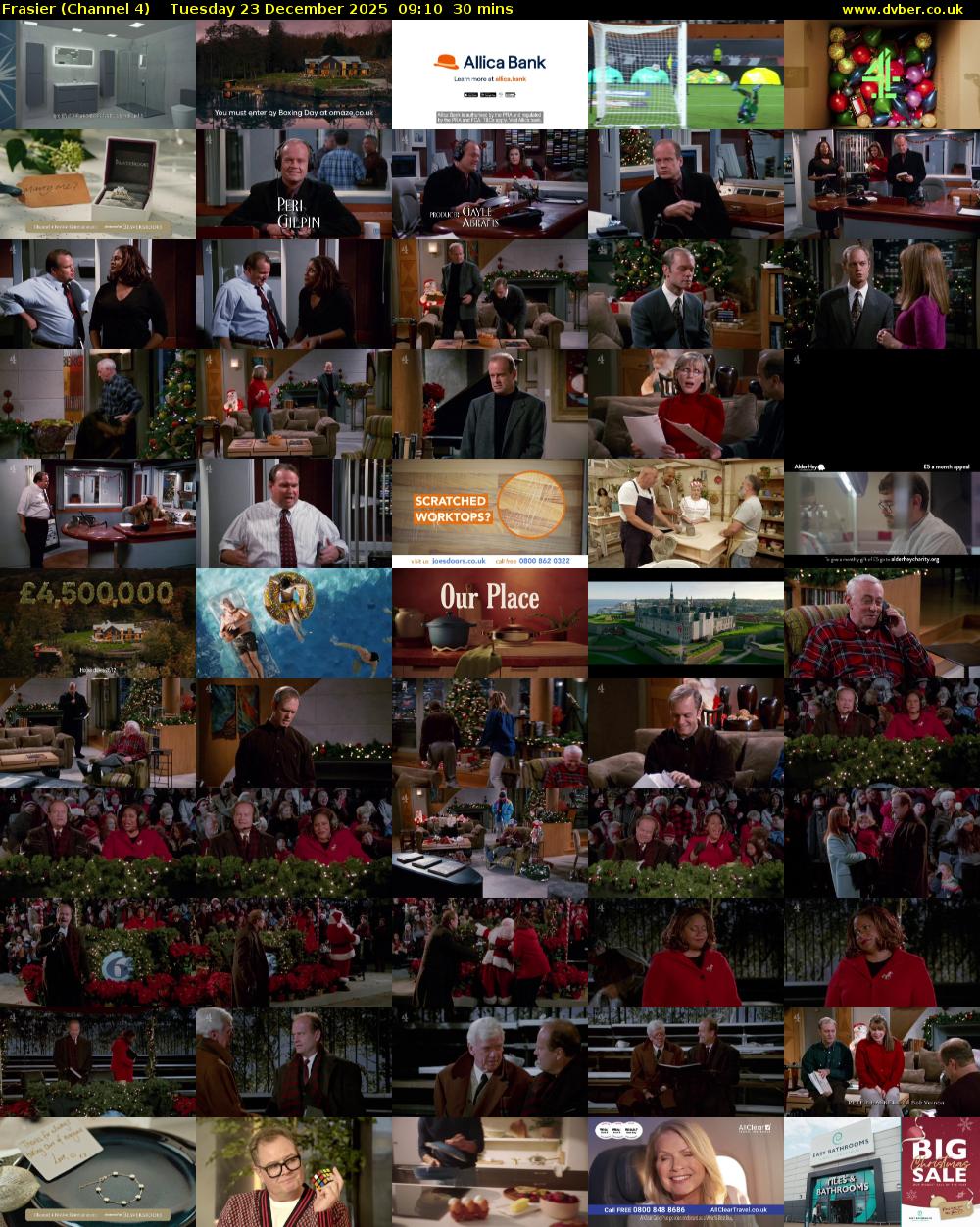 Frasier (Channel 4) Tuesday 23 December 2025 09:10 - 09:40