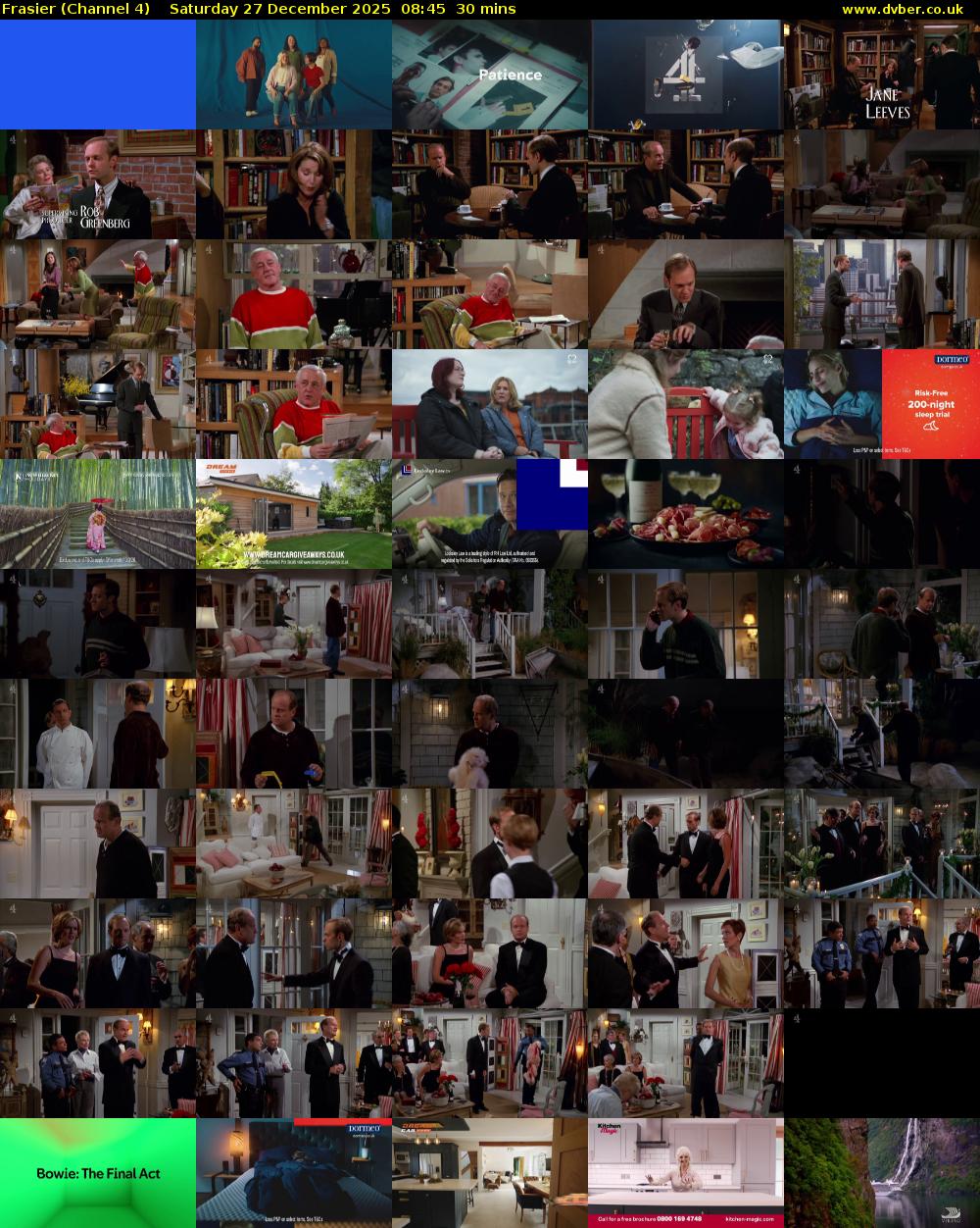 Frasier (Channel 4) Saturday 27 December 2025 08:45 - 09:15