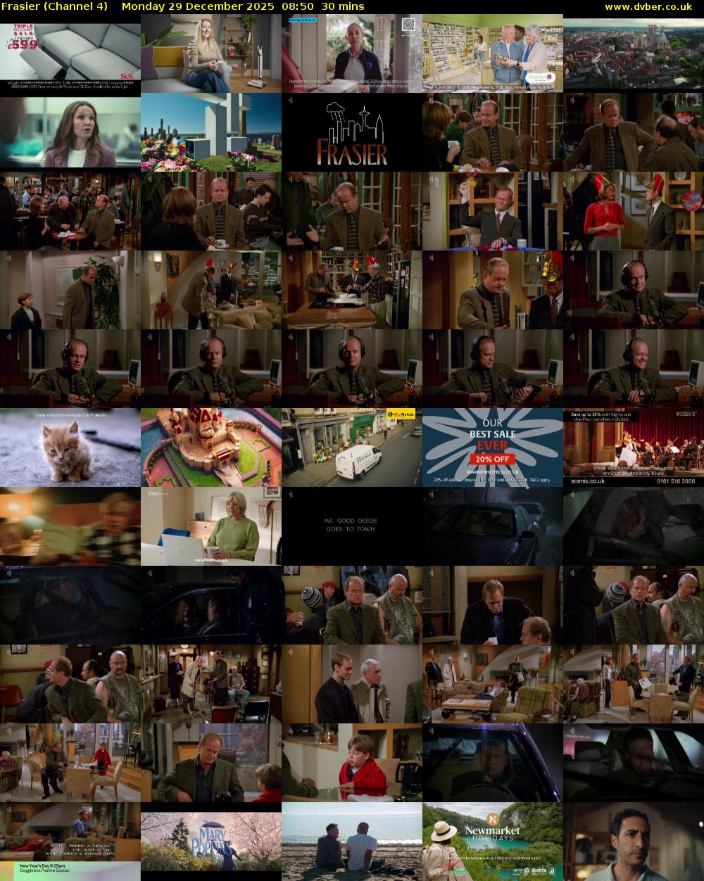 Frasier (Channel 4) Monday 29 December 2025 08:50 - 09:20