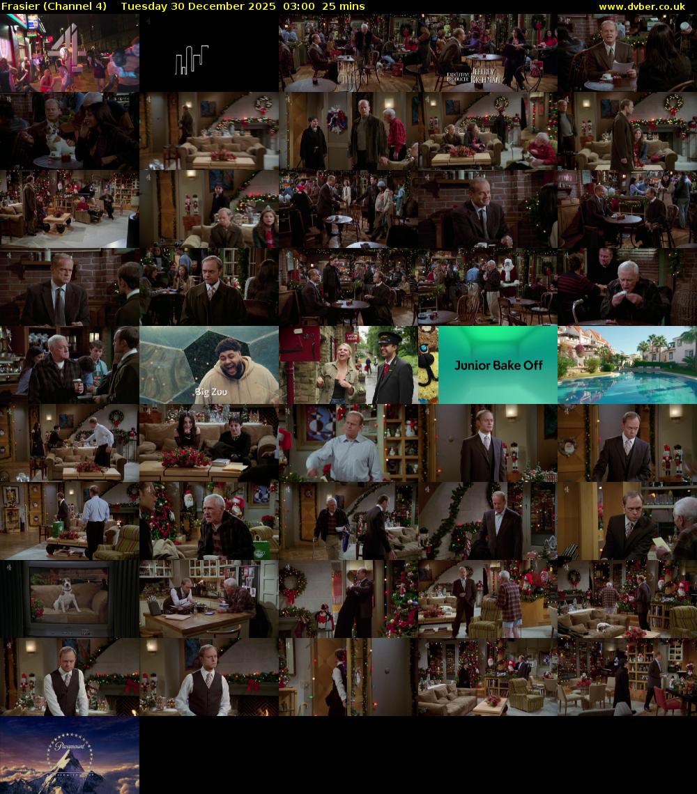 Frasier (Channel 4) Tuesday 30 December 2025 03:00 - 03:25