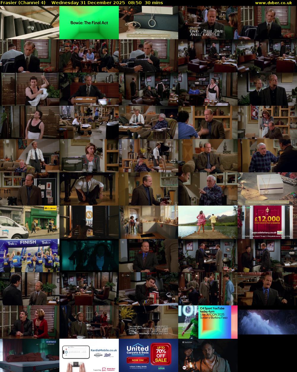 Frasier (Channel 4) Wednesday 31 December 2025 08:50 - 09:20