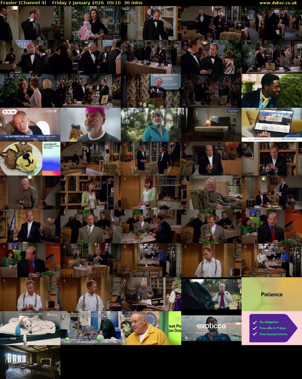 Frasier (Channel 4) Friday 2 January 2026 09:10 - 09:40