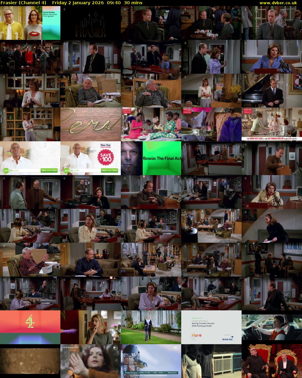 Frasier (Channel 4) Friday 2 January 2026 09:40 - 10:10