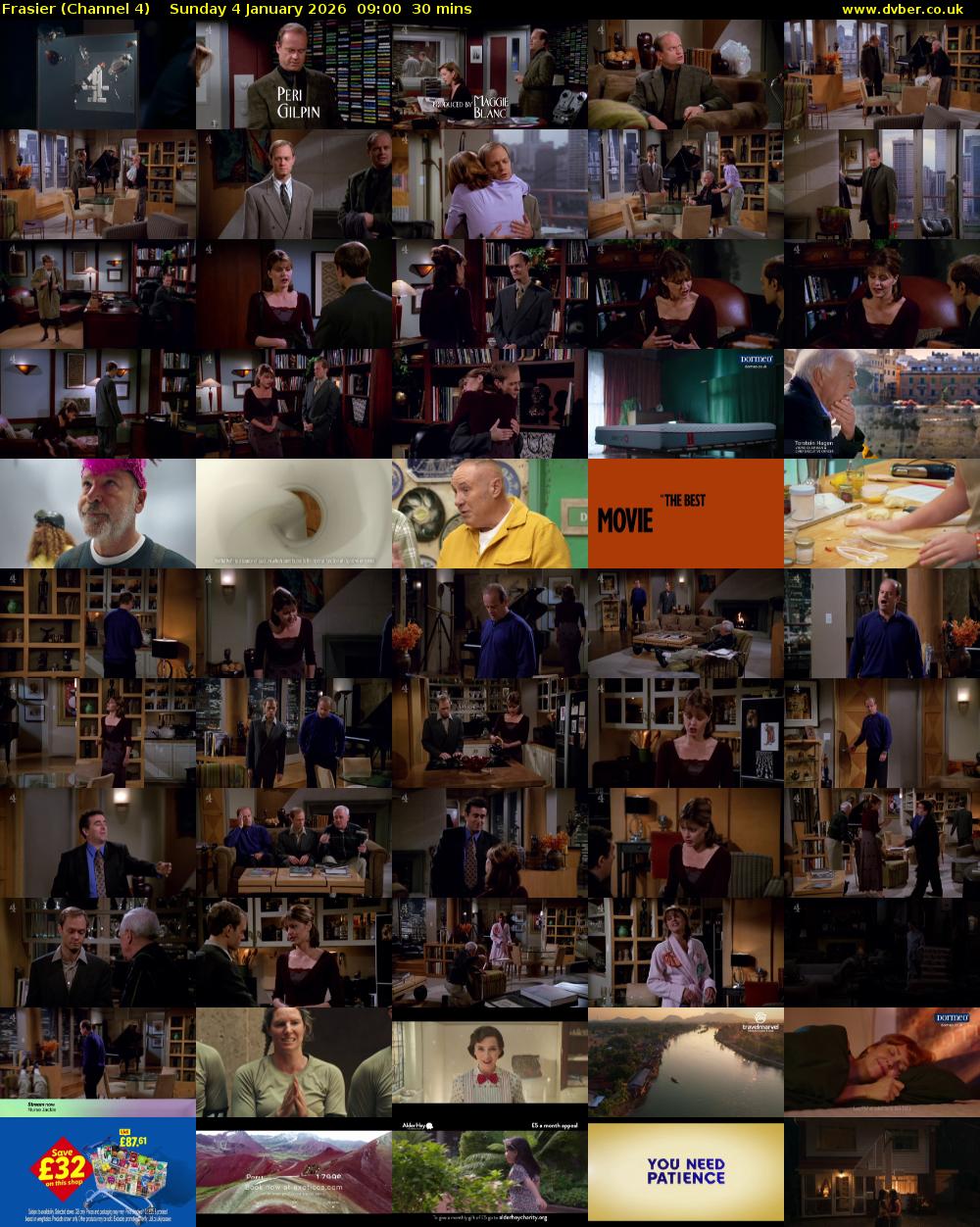 Frasier (Channel 4) Sunday 4 January 2026 09:00 - 09:30