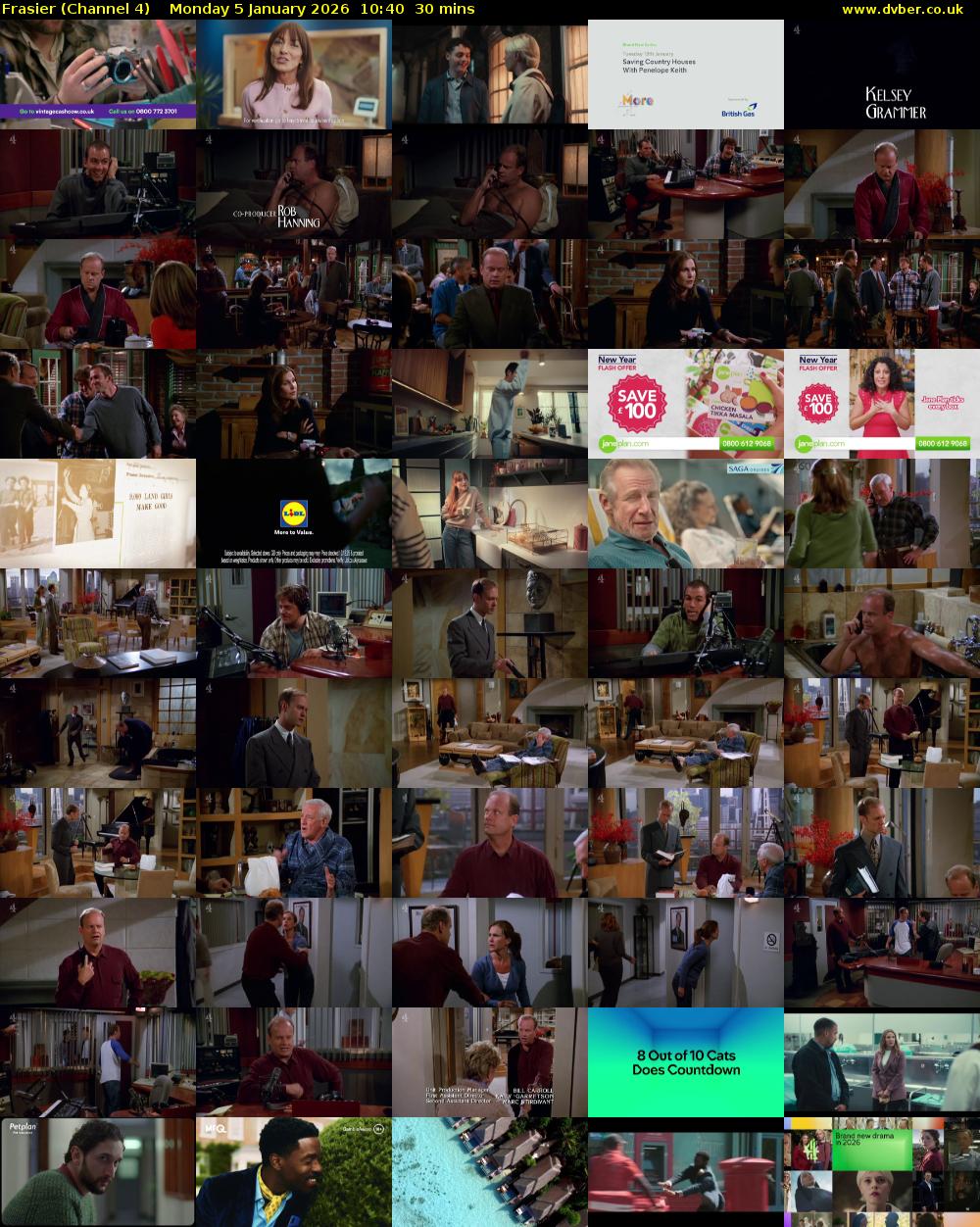 Frasier (Channel 4) Monday 5 January 2026 10:40 - 11:10