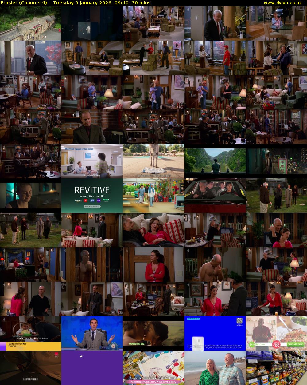 Frasier (Channel 4) Tuesday 6 January 2026 09:40 - 10:10