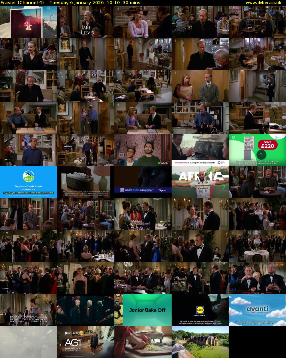 Frasier (Channel 4) Tuesday 6 January 2026 10:10 - 10:40