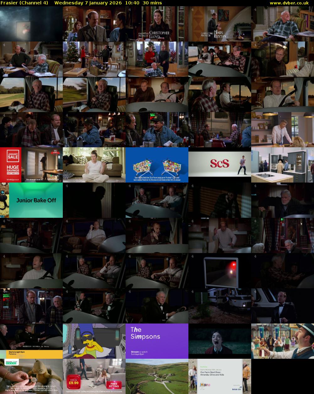 Frasier (Channel 4) Wednesday 7 January 2026 10:40 - 11:10