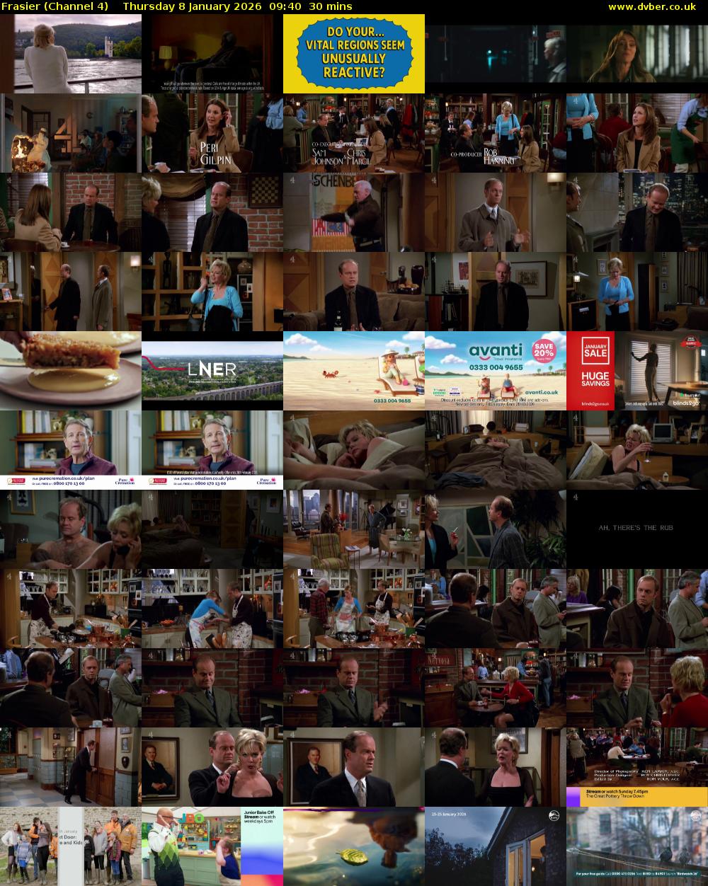 Frasier (Channel 4) Thursday 8 January 2026 09:40 - 10:10