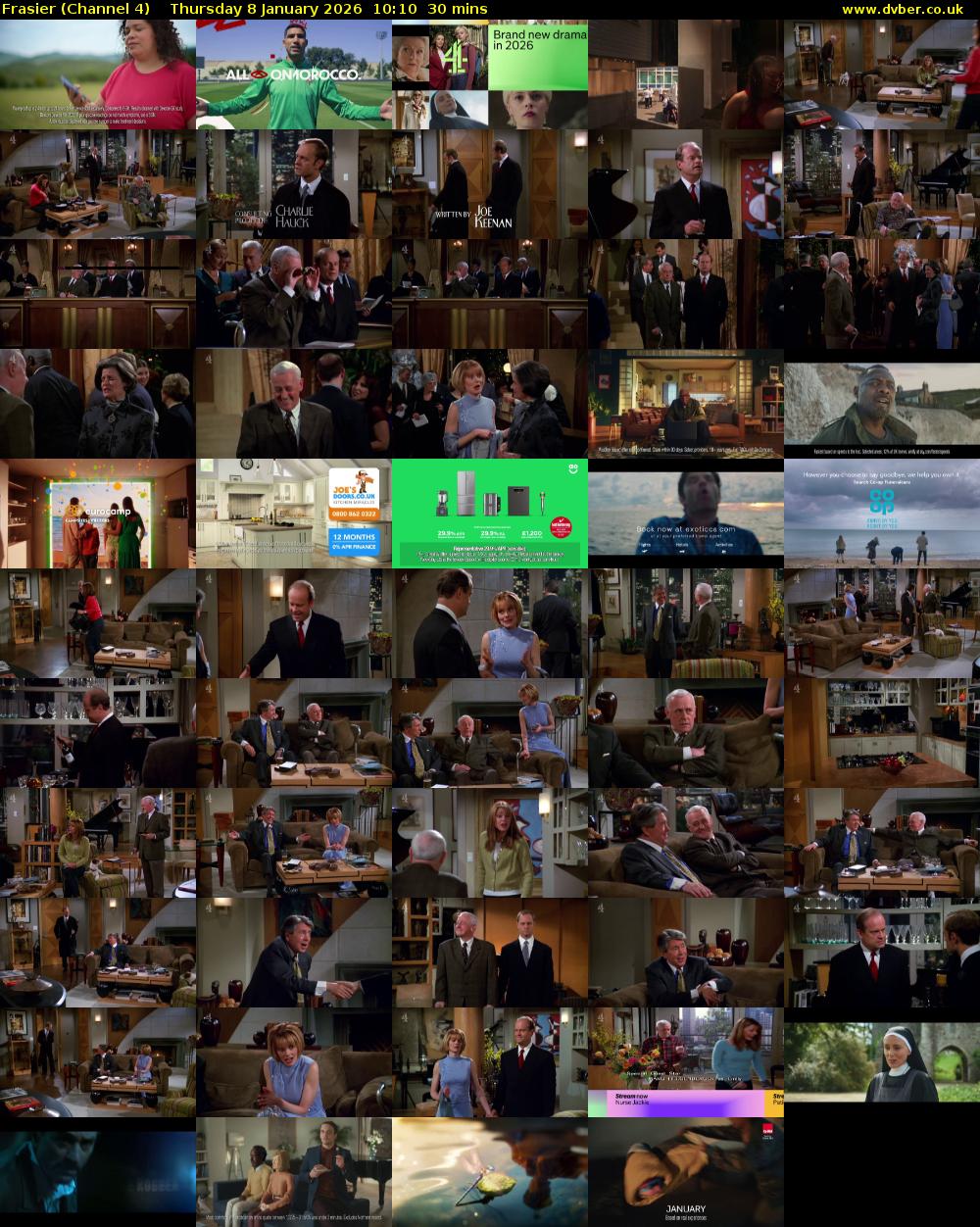 Frasier (Channel 4) Thursday 8 January 2026 10:10 - 10:40