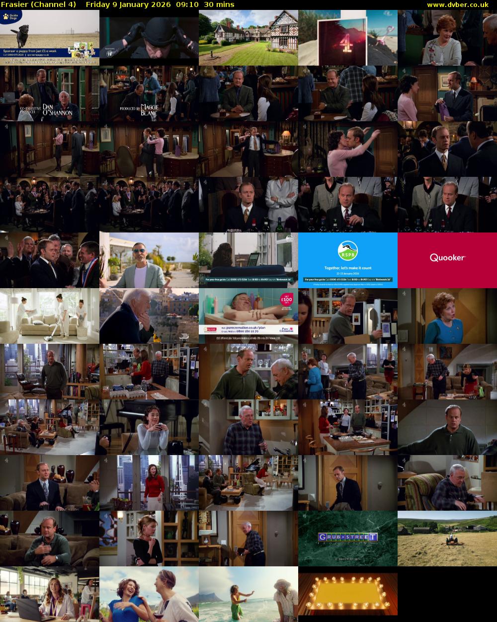 Frasier (Channel 4) Friday 9 January 2026 09:10 - 09:40