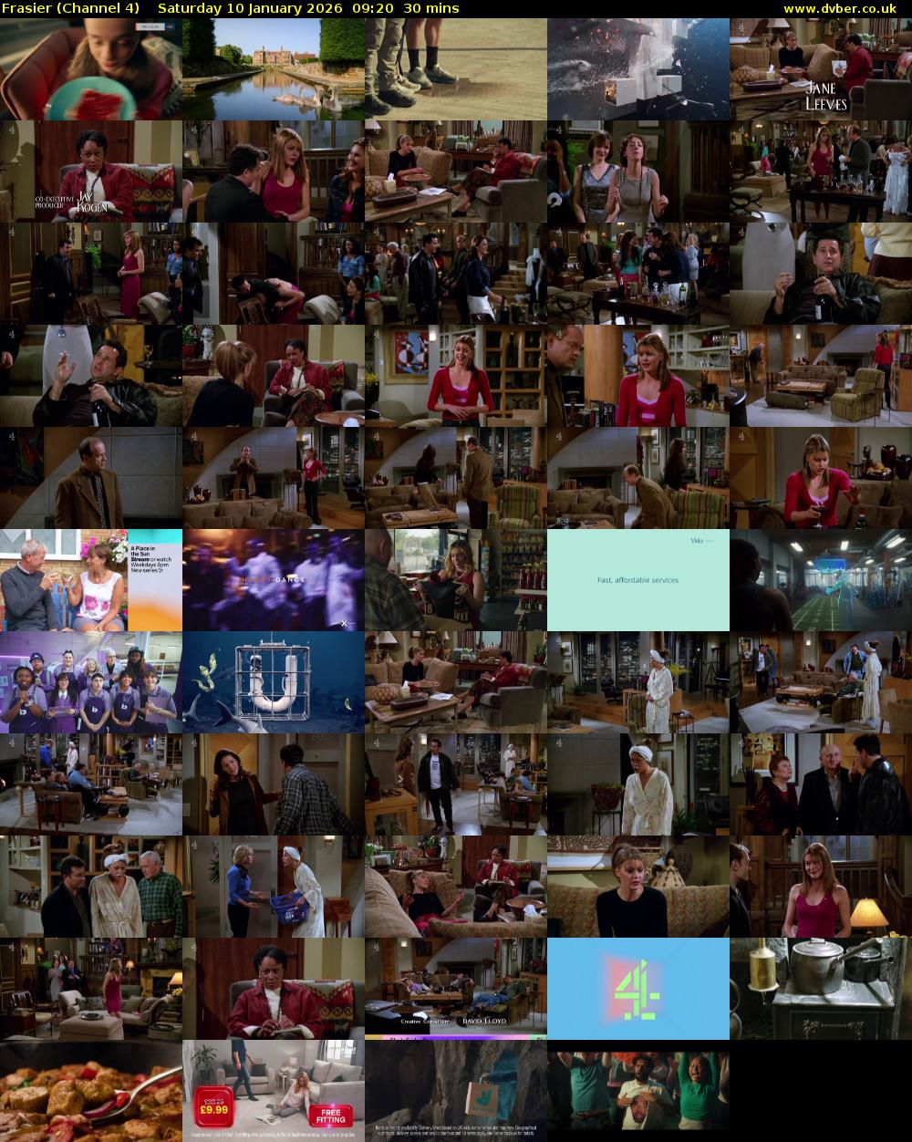 Frasier (Channel 4) Saturday 10 January 2026 09:20 - 09:50