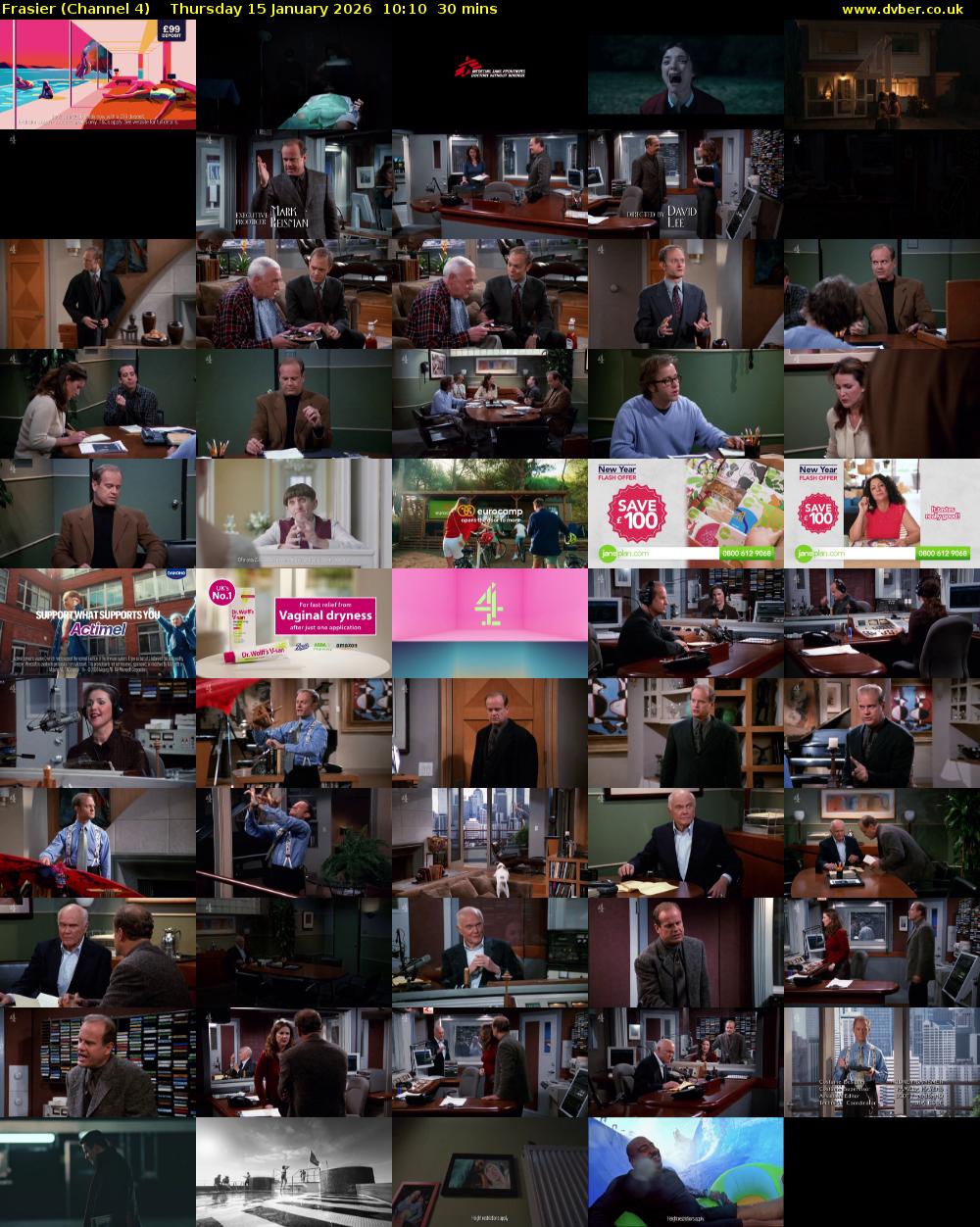 Frasier (Channel 4) Thursday 15 January 2026 10:10 - 10:40