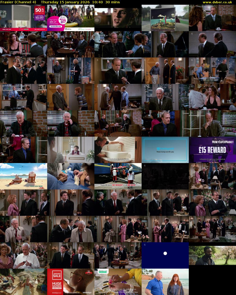 Frasier (Channel 4) Thursday 15 January 2026 10:40 - 11:10