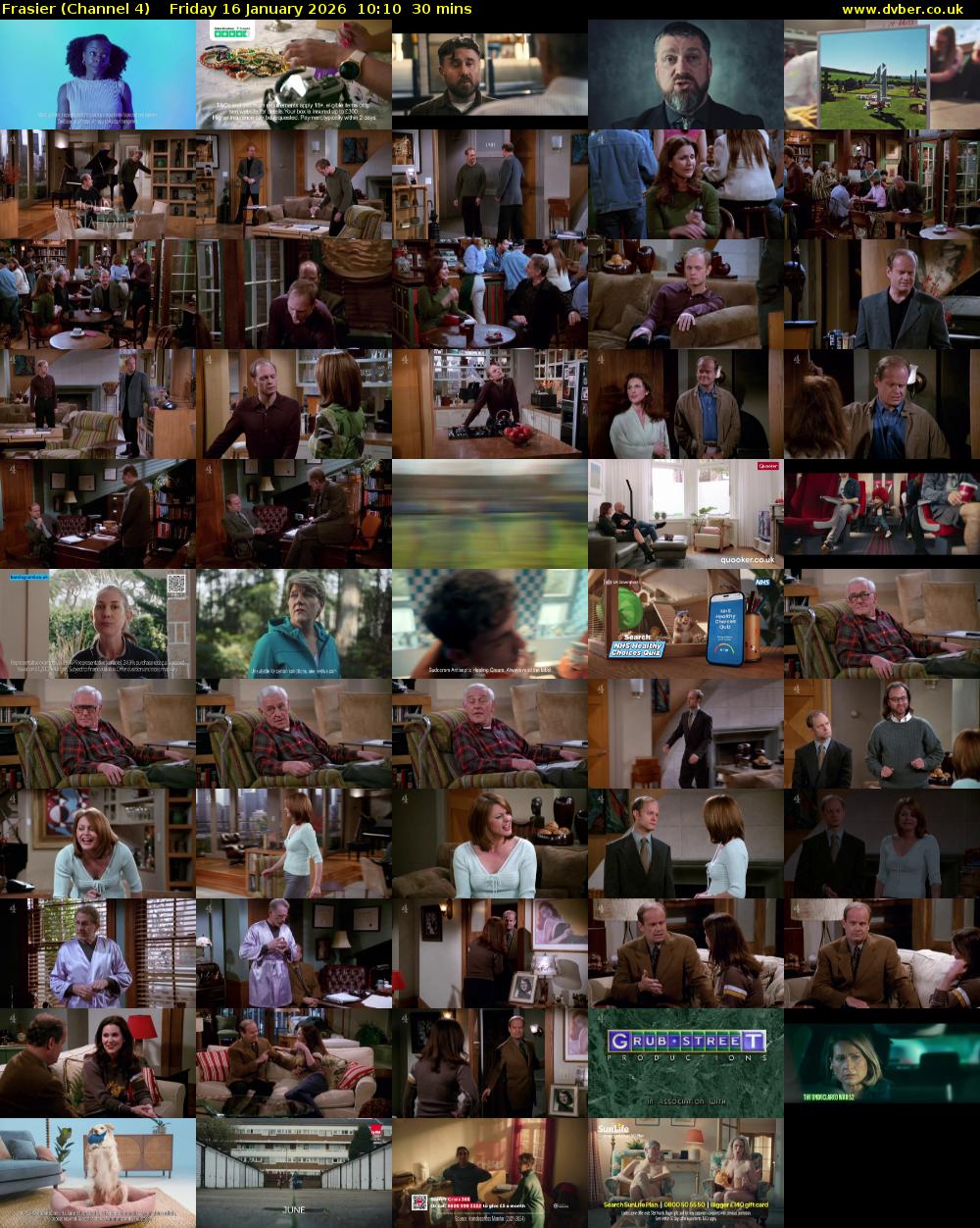 Frasier (Channel 4) Friday 16 January 2026 10:10 - 10:40