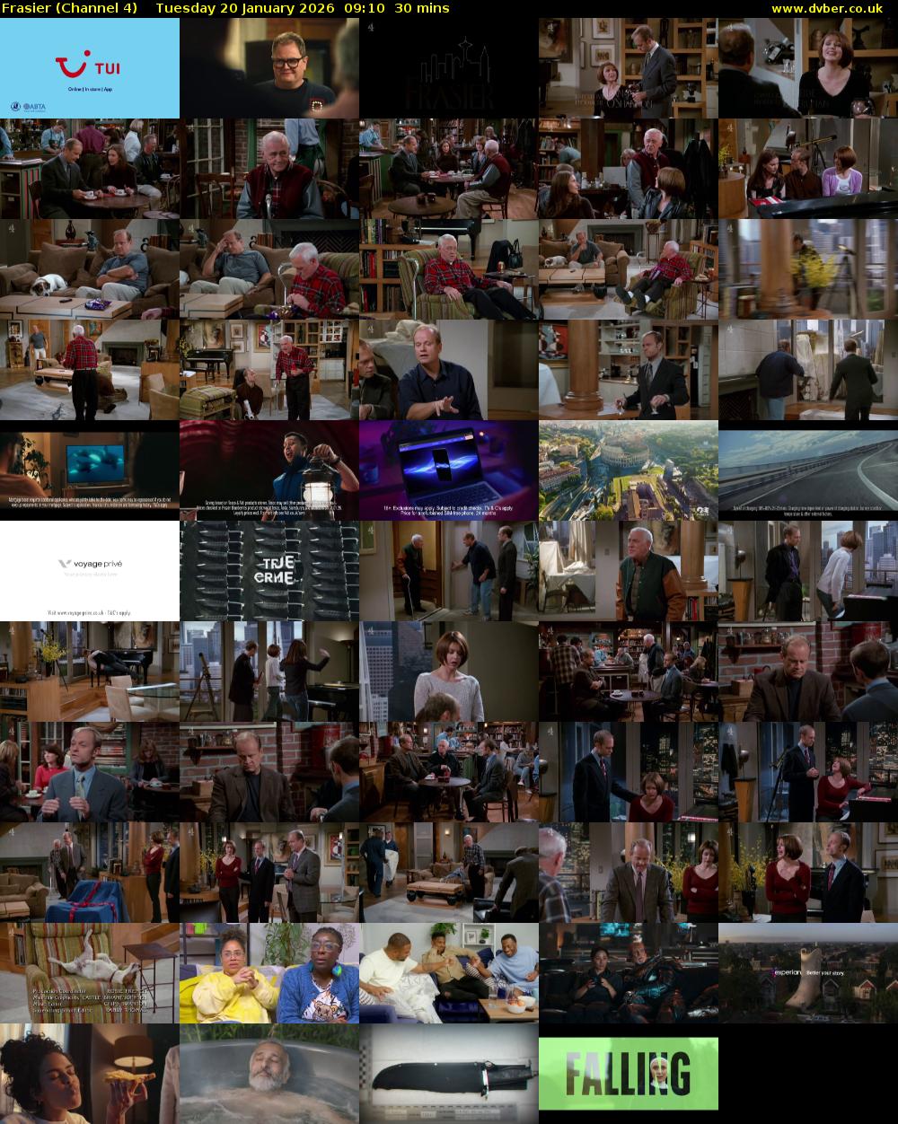 Frasier (Channel 4) Tuesday 20 January 2026 09:10 - 09:40
