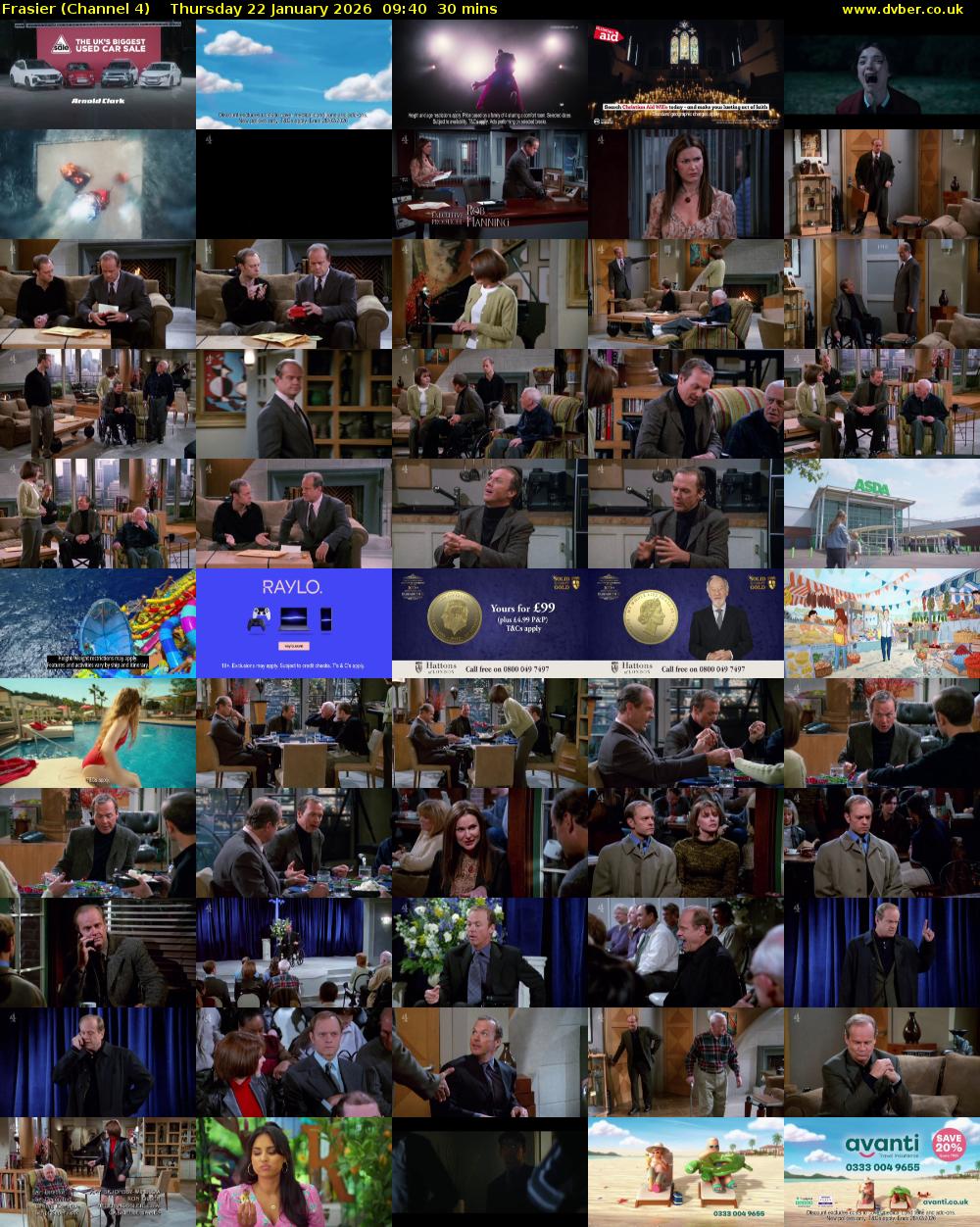 Frasier (Channel 4) Thursday 22 January 2026 09:40 - 10:10