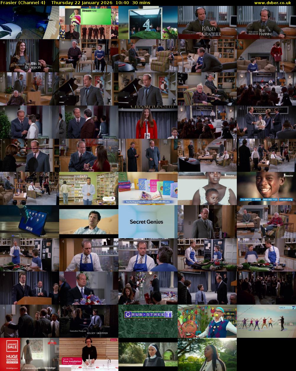 Frasier (Channel 4) Thursday 22 January 2026 10:40 - 11:10