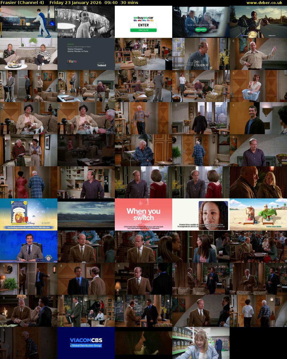 Frasier (Channel 4) Friday 23 January 2026 09:40 - 10:10